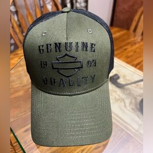 Mens new Harley Davidson adjustable Cap Hat Olive Army Green